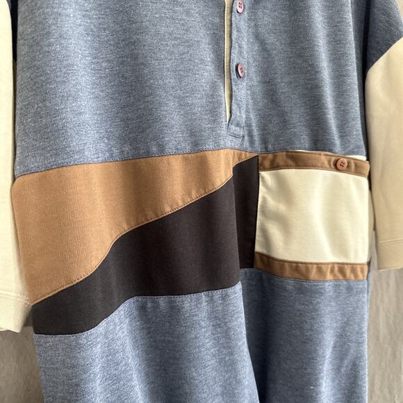 Vintage Safe Harbor Colorblock Polo Shirt Blue Retro Grandpacore XXL (Fits XL) - Picture 5 of 12